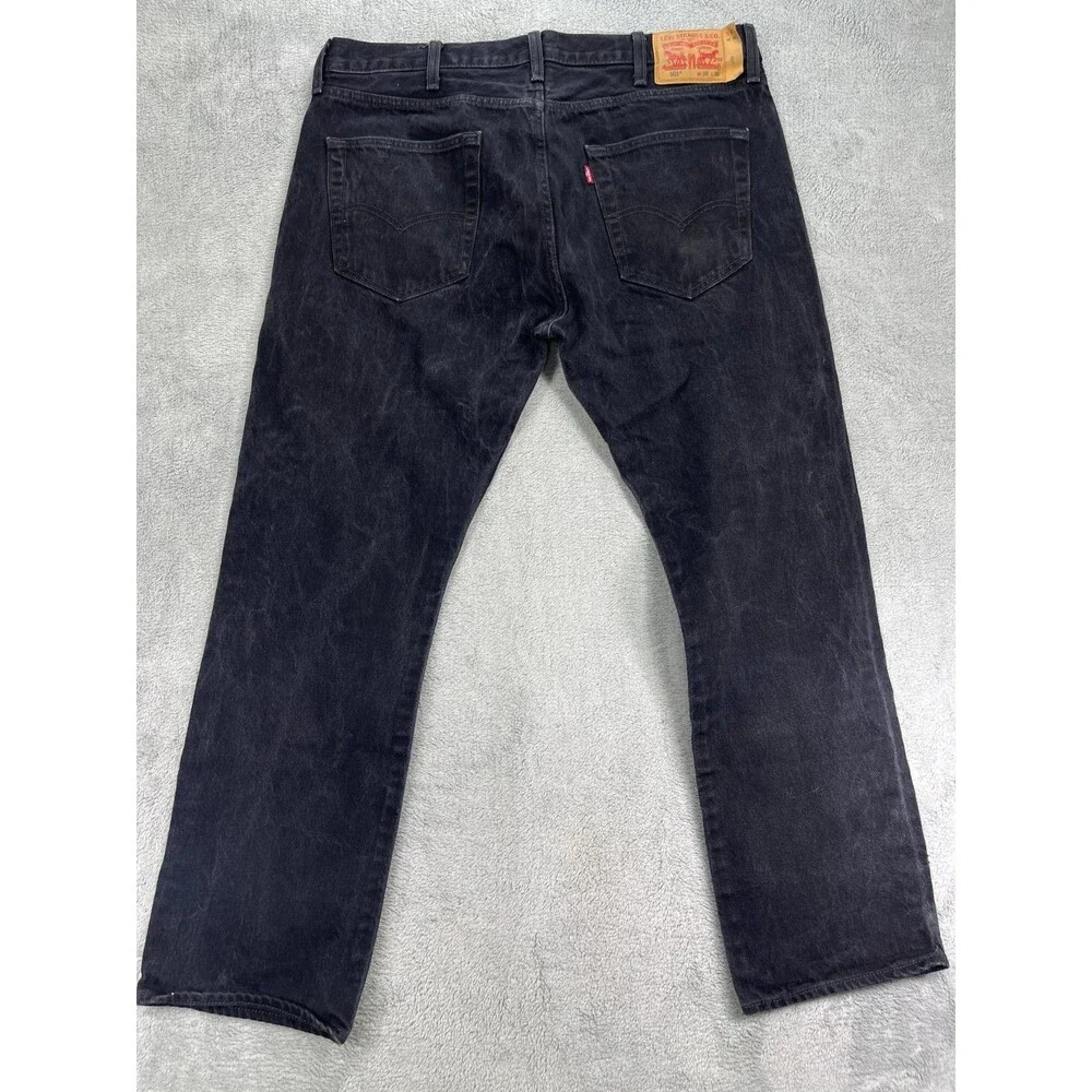 Levi's 501 Original‎ Fit Jeans Mens 38x30 Black Denim Cotton High-Rise Straight